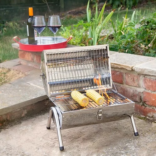 Stainless steel barrel bbq - steel,