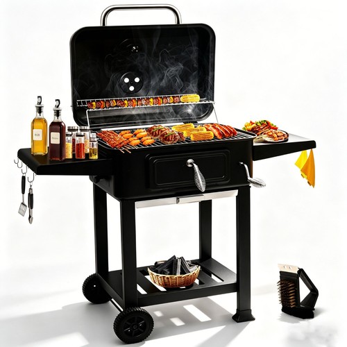 Charcoal bbq grill lid - charcoal,