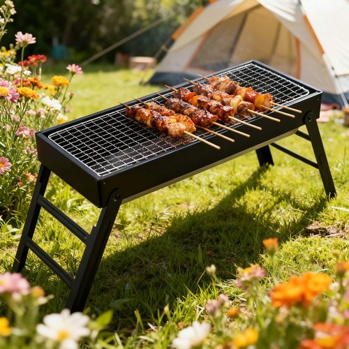 Portable folding charcoal bbq - portable,
