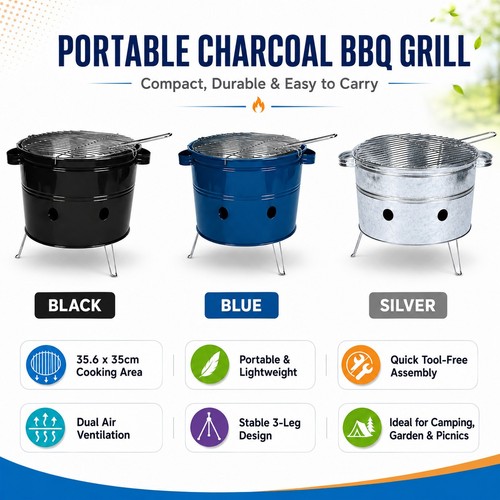 Portable bucket barbecue - bucket,
