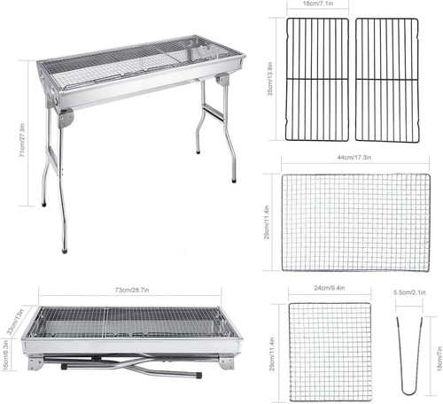 Foldable charcoal barbecue - charcoal,
