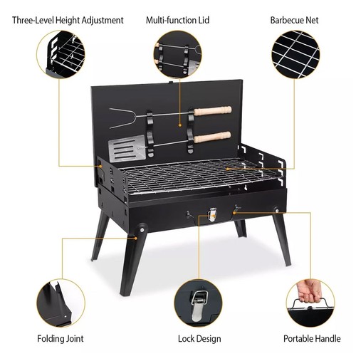 Portable folding charcoal bbq - portable,