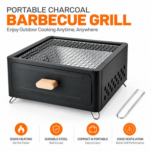 Portable charcoal bbq - portable, grill